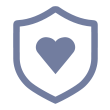 Heart in a shield graphic