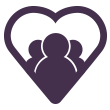 Heart in a shield graphic